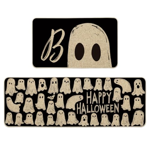 Halloween Kitchen Mat Set of 2 - Non-Slip Decorative Floor Mats for Home Decor