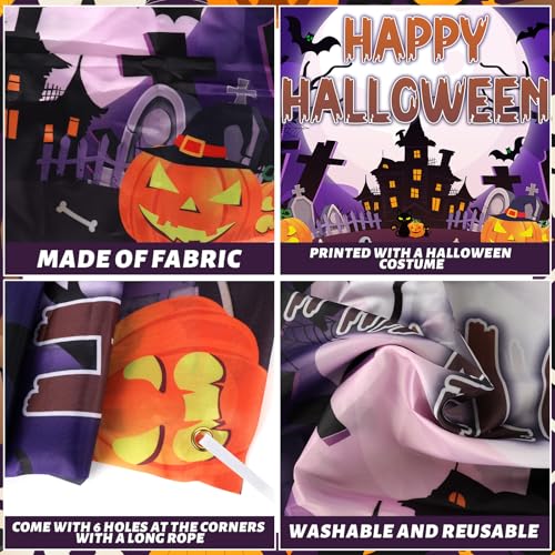 Halloween Photo Booth Props Frame 35x73 Inch - Purple Party Decor