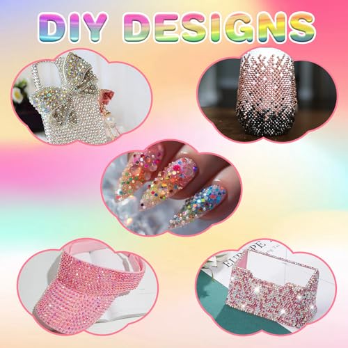32,000 Pcs Resin Rhinestones Kit for Nail Art & Crafting - Multicolor Flatback Gems with Glue & Tools
