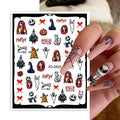 Halloween Nail Art Stickers Decals - 6 Sheets Pumpkin Ghost Witches Design