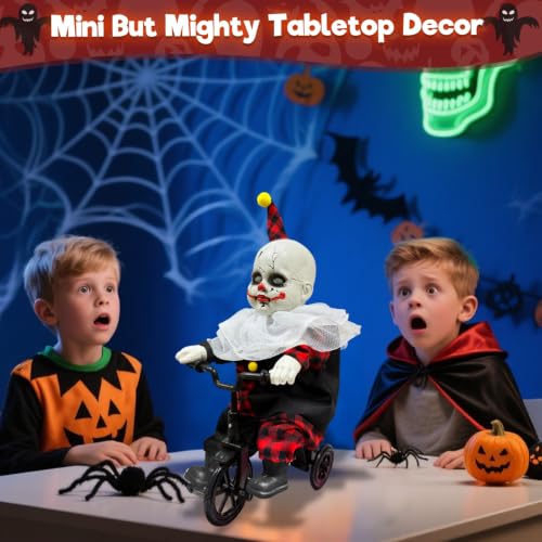 Halloween Animatronic Clown on Bicycle - Moving Sound Activated Decor