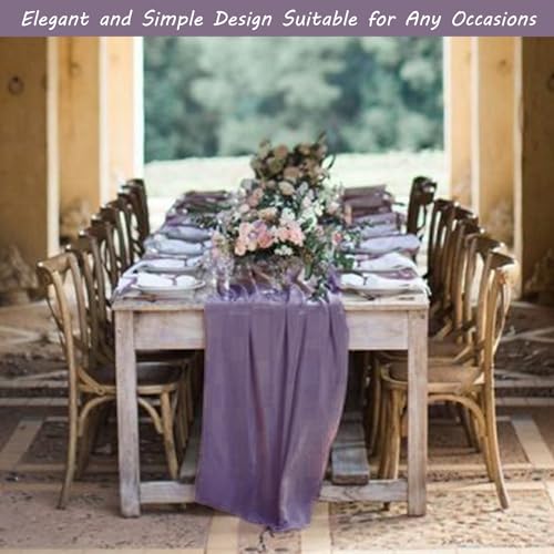 Grape Cheesecloth Table Runner 35x72 Inches for Wedding & Party Decor - Variation: Grape / 35" x 72"