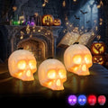 EverBrite 3-Pack Halloween Skull Lamps with Music & 5 Lighting Modes - Spooky Decor