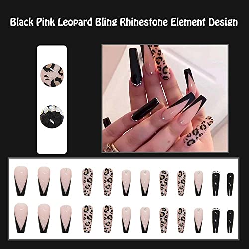 Black Press On Nails Coffin Shape Fake Nails for Women - Easy DIY Manicure