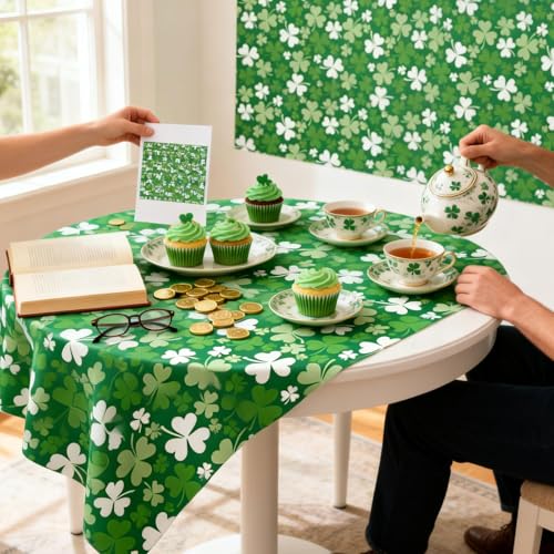 2 Pack St. Patrick's Day Disposable Plastic Tablecloth 54x108 Inches