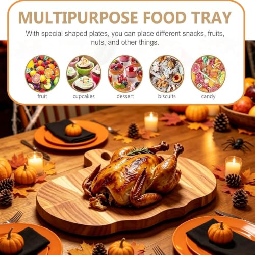 Halloween Pumpkin-Shaped Wooden Cutting Board for Kitchen Decor & Charcuterie