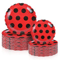 Ladybug Theme Disposable Paper Plates Set - 50 Pack, 7 & 9 Inch for Parties
