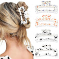 Halloween Hair Claws Set - Spooky & Cute Pumpkin Ghost Spider Skeleton Designs, 4 Pieces, Party & Daily Styling, Halloween Variation