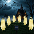 Halloween Ghost Solar Lights 6 Pack with 8 Lighting Modes - Warm White Outdoor Decorations