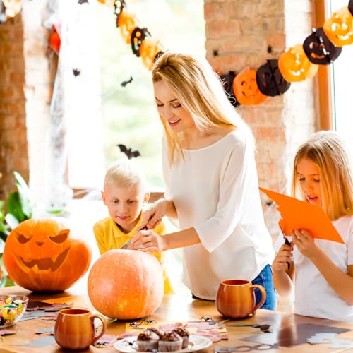 12 Pcs Pumpkin-Shaped Coffee Mugs Set - 14 oz Fall Halloween Thanksgiving Ceramic Cups with Handles