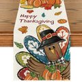 Pumpkins Turkey Thanksgiving Table Runner 13 x 108 Inch Fall Autumn Kitchen Decor - Beige