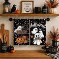Halloween Ghost Pumpkin Kitchen Towels Set of 2 - Absorbent Dish & Hand Towels