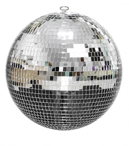 12-Inch Large Hanging Mirror Ball for Disco Party Decor - Black+Pink Variation