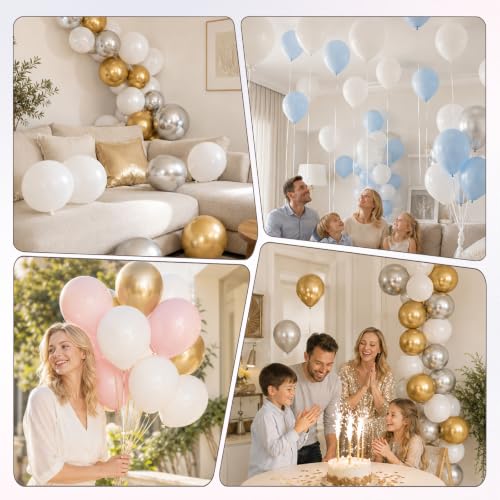 White Balloons - 12 Inch Latex Wedding Party Balloons - White-1