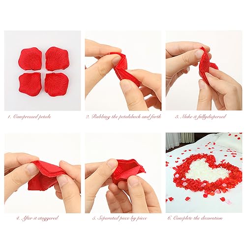 Artificial Rose Petals Set - 2000 Deep Purple Fake Flower Petals for Wedding & Romantic Decor