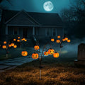 4 Pack Solar Halloween Pumpkin Lights Outdoor Decorations – Fall Lanterns with Swaying Motion & Steady or Flickering Modes