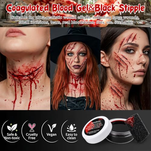 SFX Makeup Kit with Scar Wax Fake Blood & Tools - Pack 1