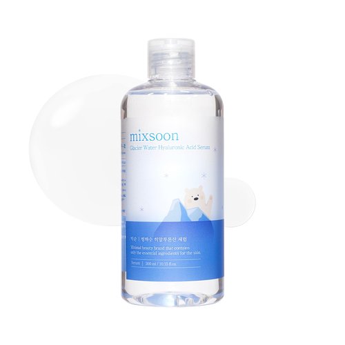 mixsoon Glacier Water Hyaluronic Acid Serum-Deep Hydration and Cooling for Face, Hydration Booster, Refreshing Lightweight Texture 300ml / 10.14 fl.oz. Korean Glass Skin Care