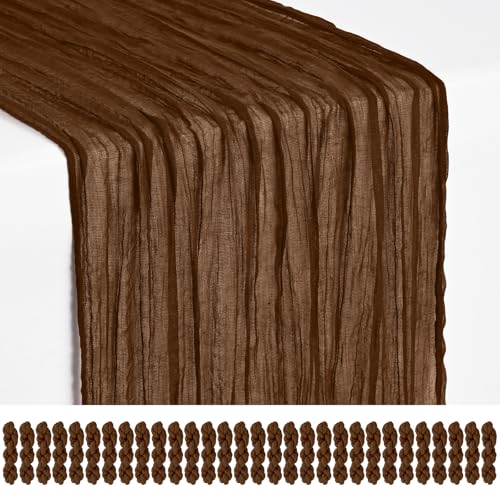 Brown Cheesecloth Table Runner 17x108 Inches - 30 Pack, Boho Home Decor Variation of Brown / 30 Pack