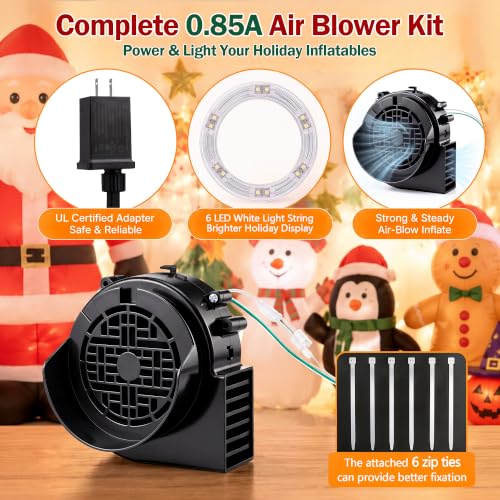 Saillong 0.85A Air Inflatable Blower with 6 LED Lights - Waterproof Yard Decor Kit