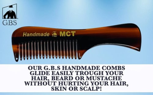 GENTS Mustache and Beard Styling Comb, pocket sized (Tortoise Shell, 3 Pack)