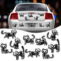 Halloween Skeleton Cat Magnets Set - Reflective Waterproof Decor for Refrigerator & Metal Surfaces