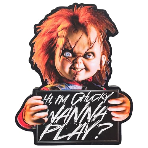 Chucky Wanna Play Mug Shot Wall Art - Horror Icon MDF Sign, Official Merchandise Variation of THIS listing