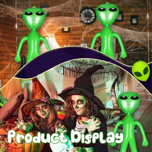 Green Inflatable Alien Balloons - 10 Pack, 18 Inch Halloween Party Decorations