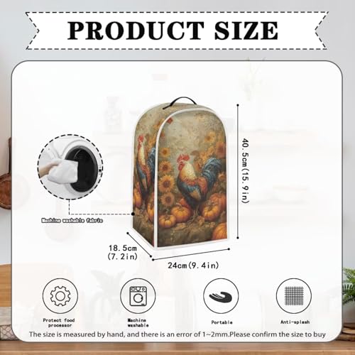 Fall Chicken Pumpkin Retro Blender Dust Cover with Handle - Kitchen Protector