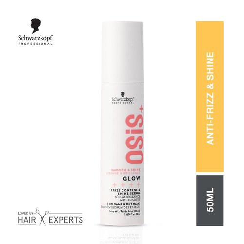 OSiS+ Glow Anti-Frizz Shine Serum - Lightweight Frizz Control & Heat Protection for All Hair Types