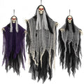 Halloween Outdoor Decorations Set with Glowing Skeleton Ghosts - Spooky Hanging Figures, 3 Pack