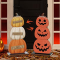 Fall Pumpkin Porch Sign - Double-Sided Wooden Decor for Halloween & Thanksgiving