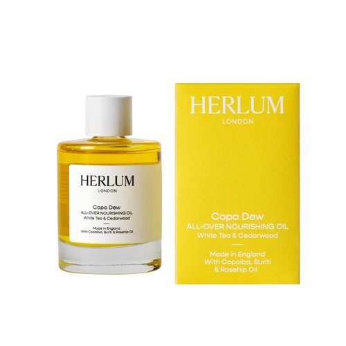 Herlum Copa Dew All-Over Nourishing Oil - Restores & Hydrates Skin, Hair & Body with Antioxidant-Rich Copaiba, Rosehip, Squalane Oils - Fast-Absorbing, Vegan, Waterless Formula, 50ml - Made in the UK