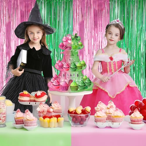 Pink and Green Witch Cupcake Stand 3-Tier Halloween Party Cake Tower