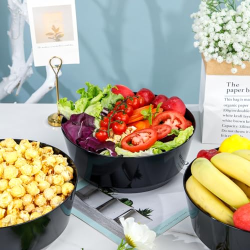 128oz Black Disposable Serving Bowls - Set of 8 for Weddings & Events