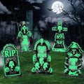 Glow in The Dark Halloween Tombstones Set - 23.6 Inch, 5 Pack Yard Decorations