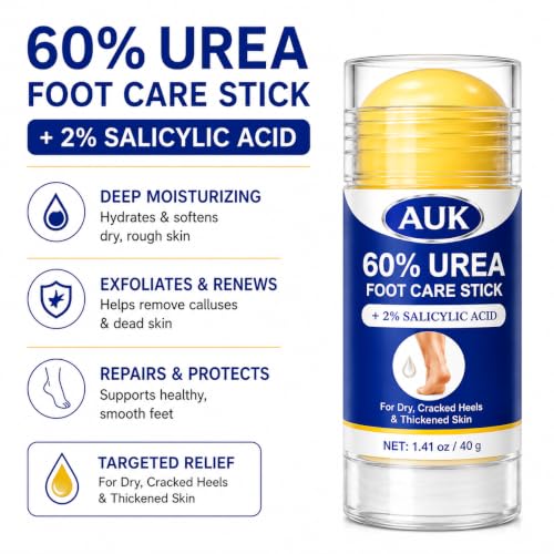 Foot Care Stick with Urea & Salicylic Acid for Dry Cracked Heels, 1.41 oz