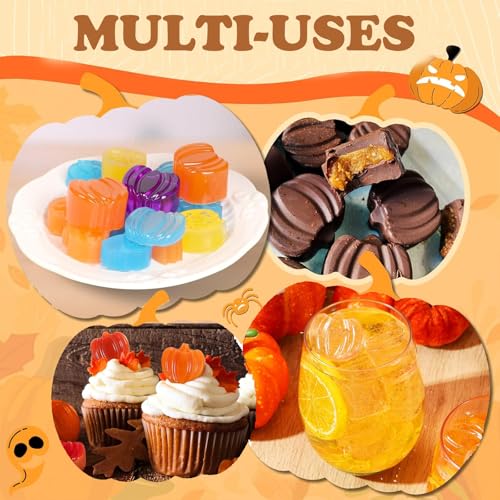 Pumpkin Silicone Chocolate Mold, 3 Pack Mini Autumn Fall Candy Molds - Halloween & Thanksgiving Decor
