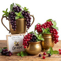Artificial Grape Set - 9 Bunches Fall Wine Harvest Wooden Sign Centerpiece - Purple & Red