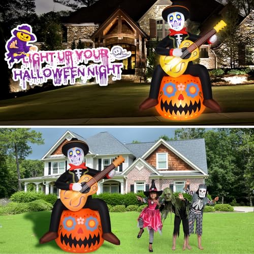 8 FT Dia de Los Muertos Inflatable Halloween Yard Decoration Outdoor