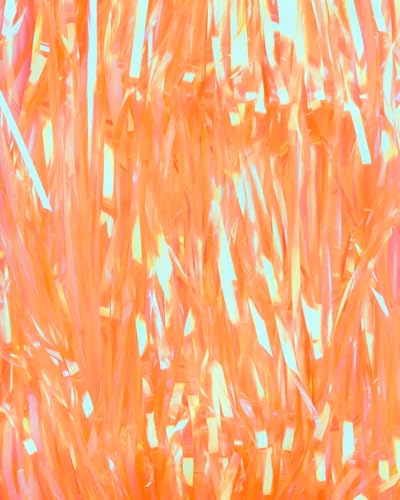 Orange Fringe Curtain 2 Pack - Sunset Party Backdrop for Celebrations
