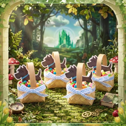 Mini Wicker Baskets Party Favor Set for Halloween & Fairy Tale Events - 12 Pack