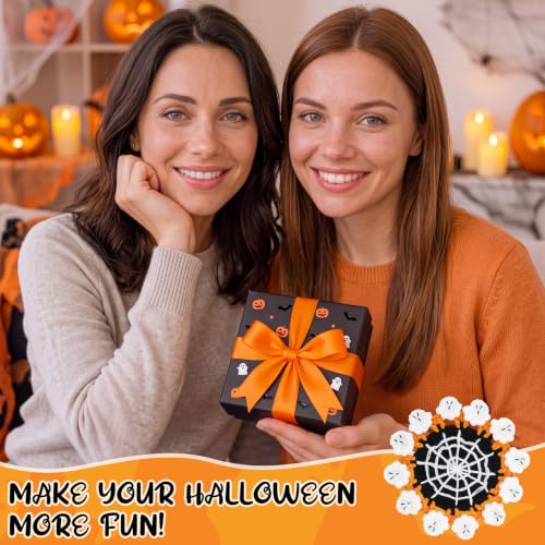 Halloween Crochet Coaster with Ghost Design - Handmade Drink Mat, 6.3 Inch