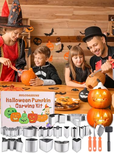 Halloween Pumpkin Carving Kit 27pcs for Adults Kids Safe & Easy