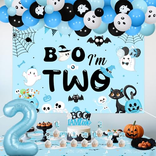 Halloween Birthday Balloon Arch Kit for 2-Year-Old Boy Party Decorations
