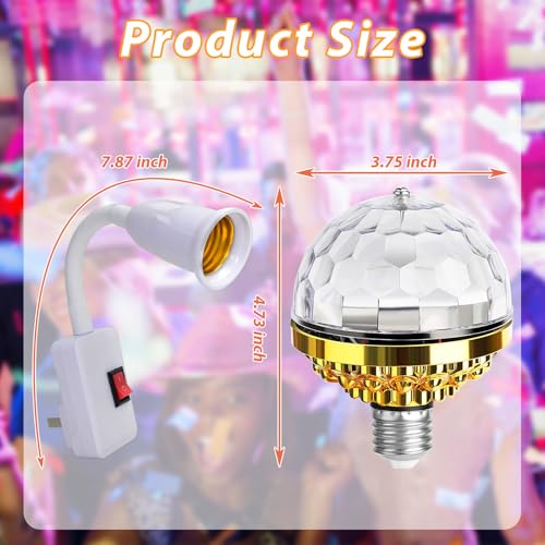 MIKWOAB 4 Pack Colorful Rotating LED Disco Ball Lights for Party, Home, Bar & Karaoke