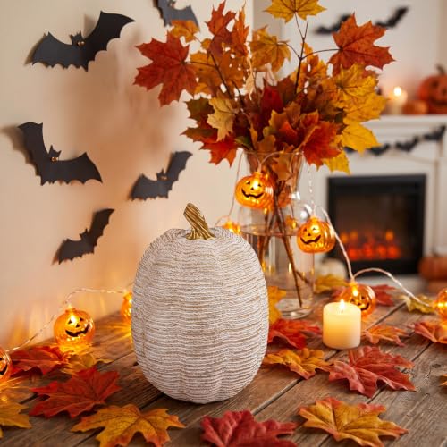 Resin Pumpkin Decor - White & Gold Mini Artificial Fall Pumpkin - 3.5 Inch, A Variation of THIS Listing
