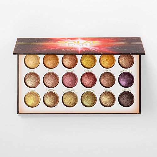 Baked Eyeshadow Palette with 18 Warm Tones for Eye Makeup