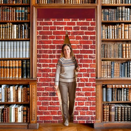 Wizard Door Party Backdrop Banner - Enchanting Brick Wall Decoration for Magical Themed Events