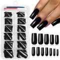 Black Square Press On Nails Medium Length 120Pcs with Glue & Tools - Variation of THIS listing